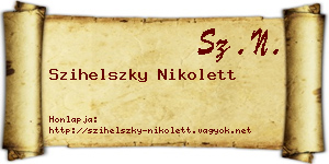 Szihelszky Nikolett névjegykártya