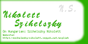 nikolett szihelszky business card